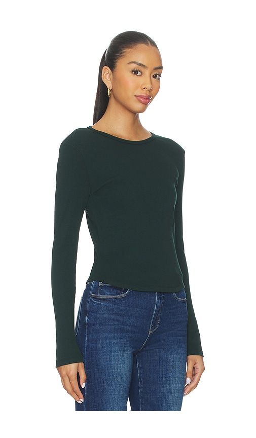 Crewneck Long Sleeve Tee in Dark Green. - size S (also in XS) - Bobi - Modalova