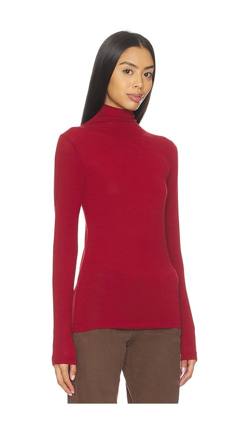 Mock Turtleneck Tee in Red. - size S (also in XS, M, L, XL) - Bobi - Modalova