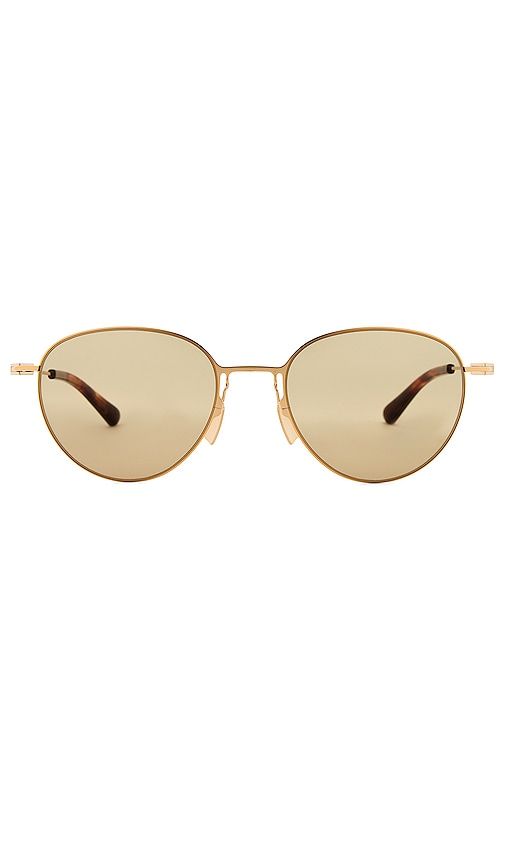 Thin Triangle Round Sunglasses in Metallic Gold - Bottega Veneta - Modalova