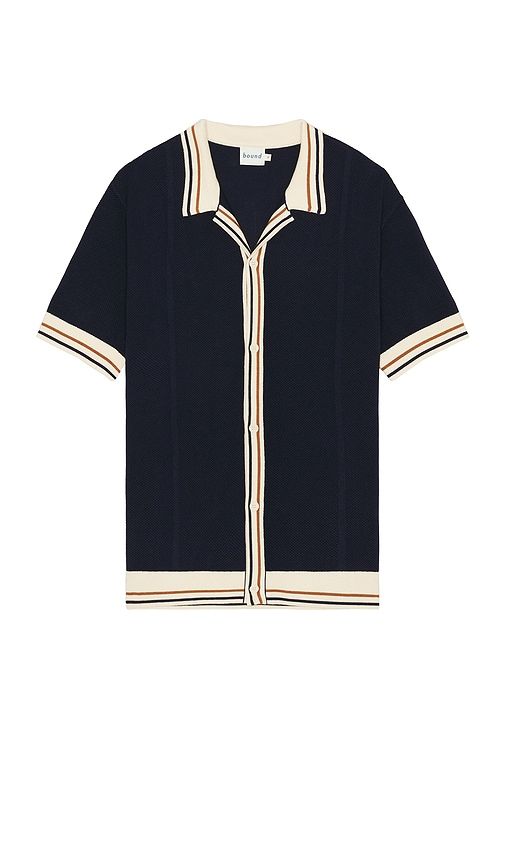 Stevie Waffle Ribbed Knit Polo in Blue. - size M (also in S) - Bound - Modalova