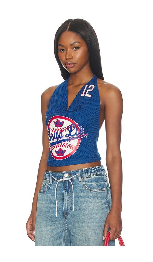 Sporting Blues Halter Top in Navy. - size L (also in M, XL, XS) - Boys Lie - Modalova