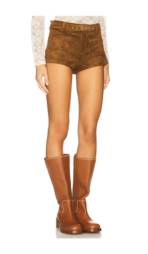 Faux Suede Hot Short in Brown. - size 26 (also in 28, 29, 30) - BLANKNYC - Modalova