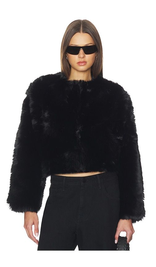Crop Faux Fur Coat in Black. - size L (also in M) - BLANKNYC - Modalova