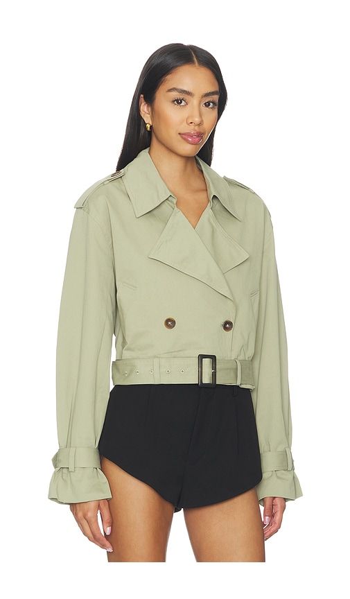 Cropped Trench Coat in Sage. - size M (also in S) - BLANKNYC - Modalova