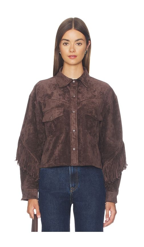 Cropped Fringe Jacket in Brown. - size M (also in S, XS) - BLANKNYC - Modalova