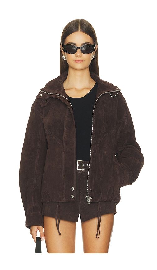 Faux Suede Jacket in Chocolate. - size L (also in M, S, XS) - BLANKNYC - Modalova