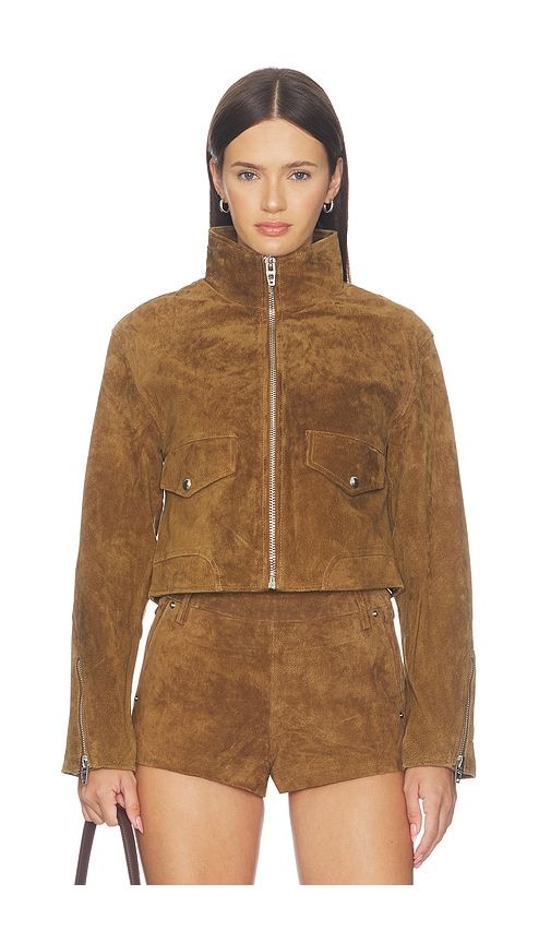 Suede Moto Jacket in Brown. - size L (also in M, S, XS) - BLANKNYC - Modalova