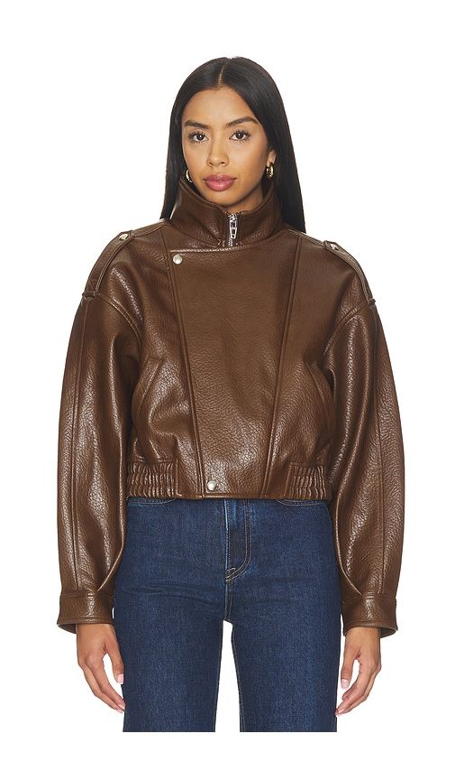 Moto Jacket in Late Hours in Brown. - size L (also in M, S, XS) - BLANKNYC - Modalova