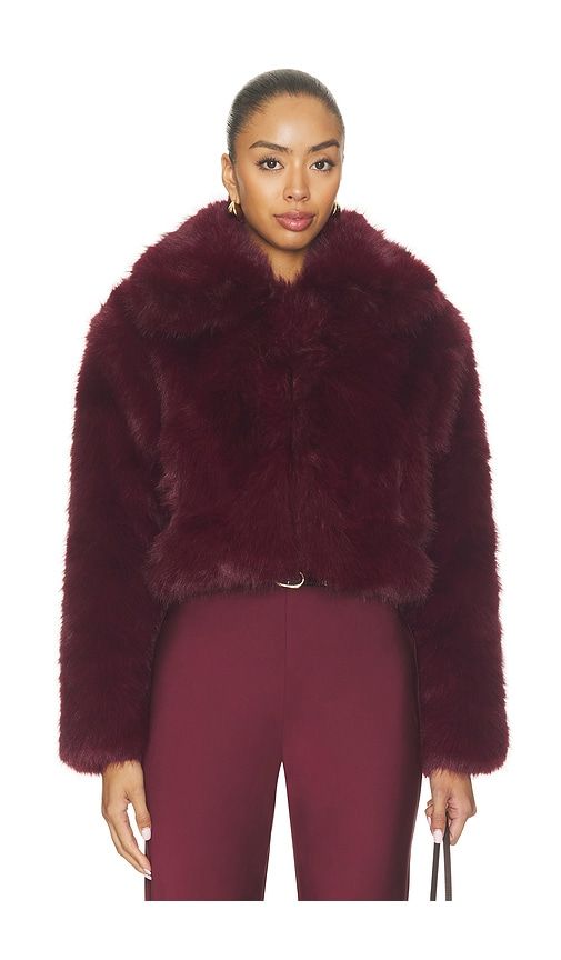 Faux Fur Jacket in Burgundy. - size L (also in M, S, XS) - BLANKNYC - Modalova