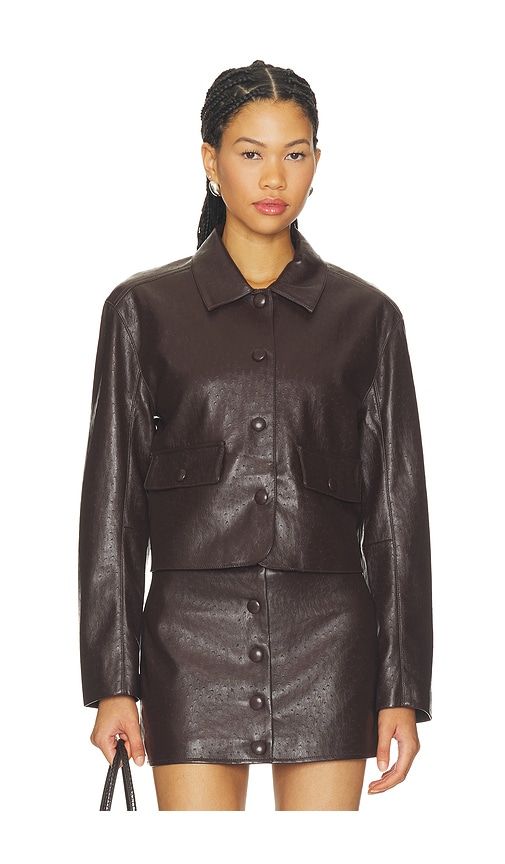 Faux Leather Jacket in Chocolate. - size L (also in M, S, XS) - BLANKNYC - Modalova