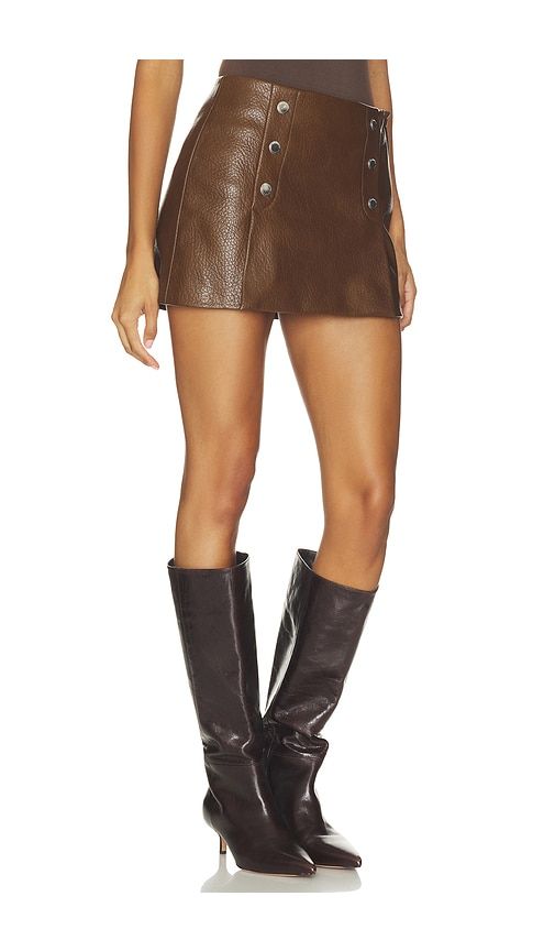 Faux Leather Skirt in Brown. - size 24 (also in 25, 26, 27, 28, 29, 30) - BLANKNYC - Modalova