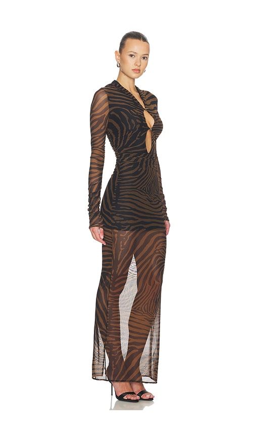 Print Net Dress in Brown. - size 36 (also in 38, 40, 42) - Blumarine - Modalova
