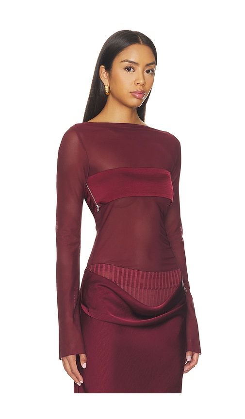 Lola Long Sleeve Top in Wine. - size L (also in M, XL) - Benni - Modalova