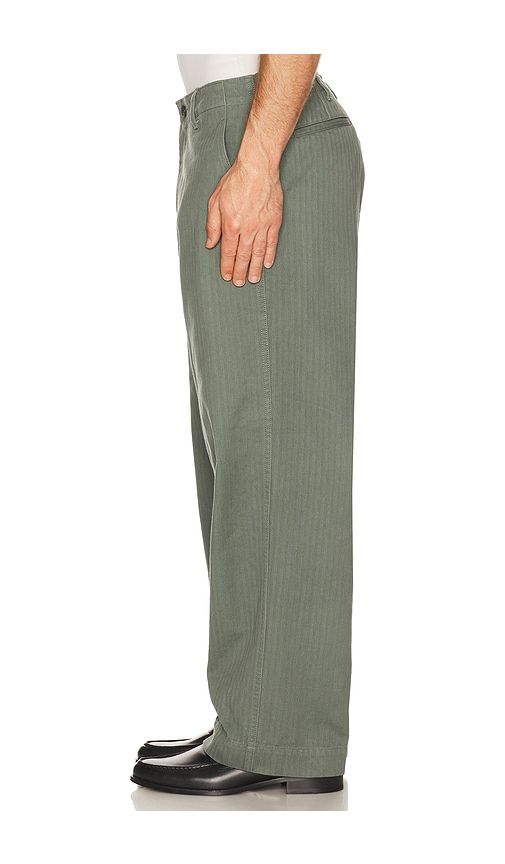 Mil Trousers Herringbone in Blue. - size L (also in XL) - Beams Plus - Modalova