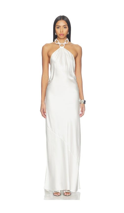 Silky Halterneck Gown With Diamond Chain in . - size L (also in M, S, XL, XS) - Bronx Banco - Modalova