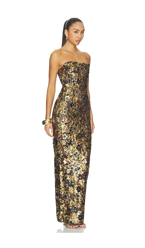 Farah Maxi Dress in Metallic Gold. - size L (also in M, S, XS) - Bronx Banco - Modalova