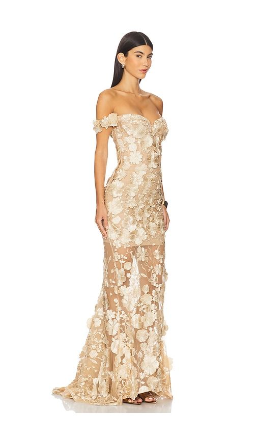 Jasmine Off The Shoulder Gown in Metallic . - size S (also in XS) - Bronx Banco - Modalova