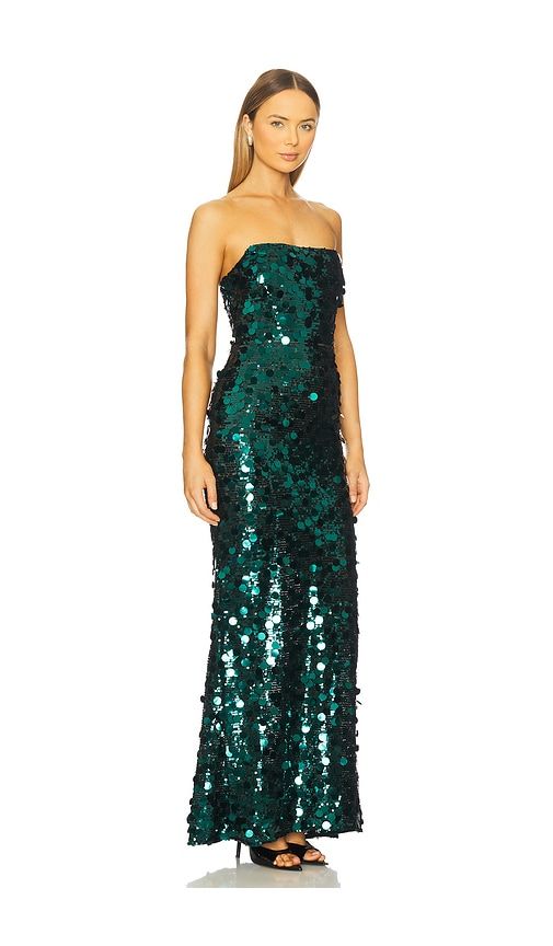 Farah Sequin Strapless Maxi Dress in Green. - size L (also in S, XS) - Bronx Banco - Modalova