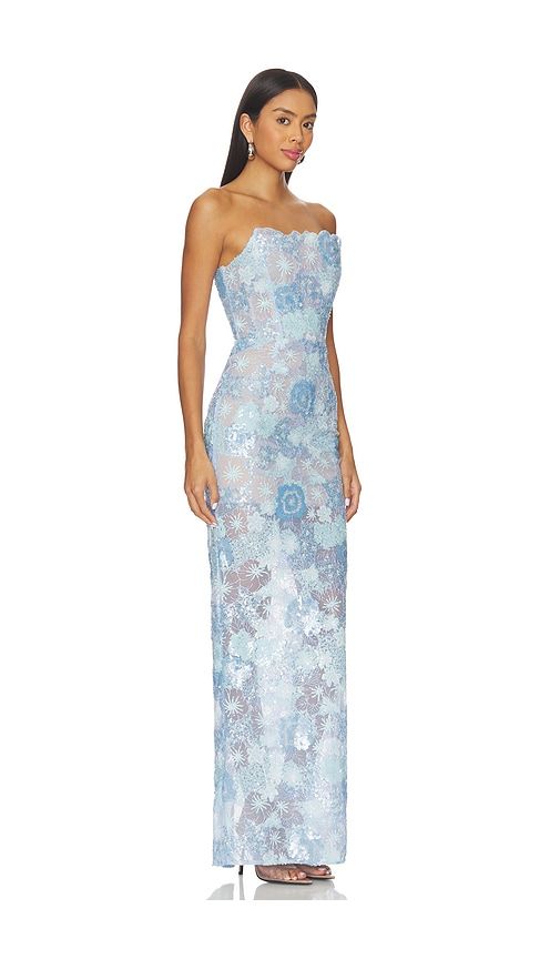 Farah Ocean Blue Sequin Maxi Dress in Blue. - size M (also in S) - Bronx Banco - Modalova