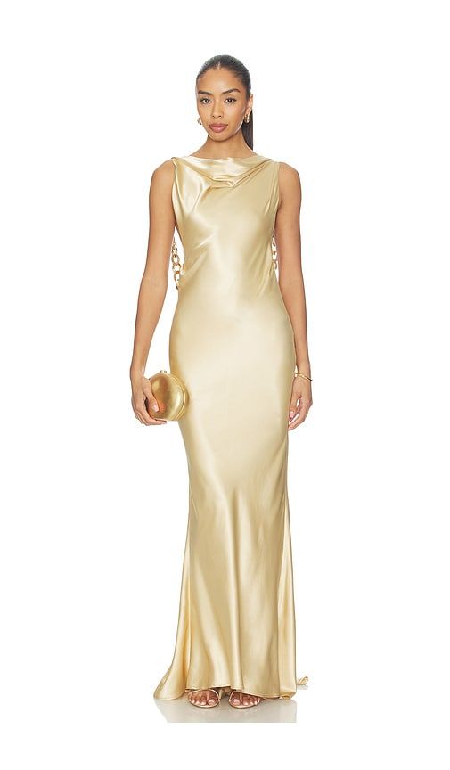 Vivien Chain Low Back Gown in Metallic . - size L (also in M, S, XL, XS) - Bronx Banco - Modalova
