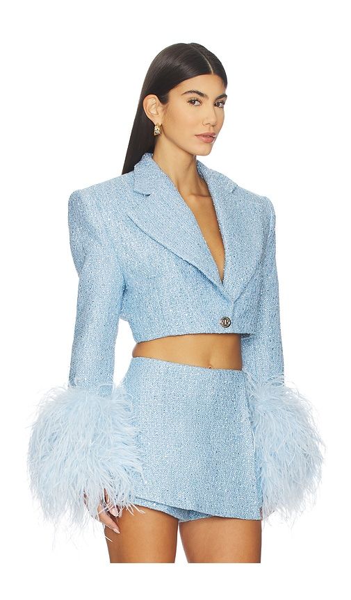 Kacey Cropped Blazer in Baby Blue. - size L (also in M, S, XS) - Bronx Banco - Modalova