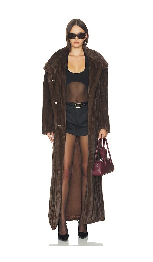 Faux Fur Coat in Brown. - size L (also in M, S, XL, XS) - Bronx Banco - Modalova