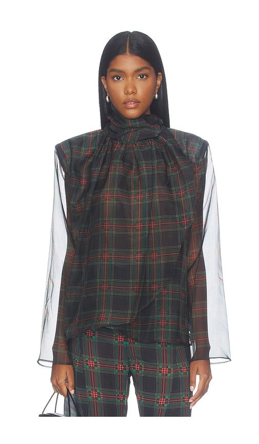 Long Sleeve Organza Blouse with Tie in Multi. - size XS (also in S, M, L, XL) - Bronx Banco - Modalova