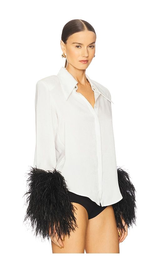 Blair Top With Feather Trim in . - size M (also in S, XS) - Bronx Banco - Modalova