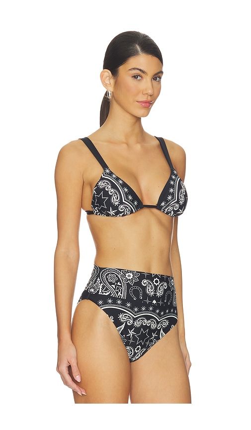 Saige Triangle Bikini Top in Black. - size M (also in S, XS) - BEACH RIOT - Modalova