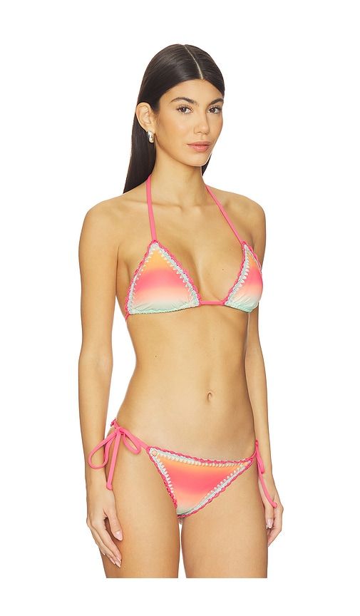 Winona Triangle Bikini Top in Orange,Mint. - size M (also in S, XS) - BEACH RIOT - Modalova