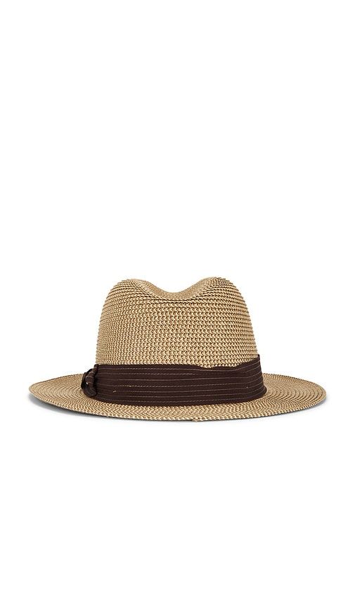 Roma Straw Packable Fedora Hat in Nude. - size L/XL (also in S/M) - Brixton - Modalova