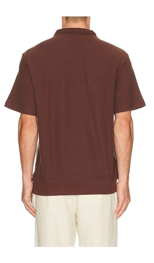 Theo Jacquard Short Sleeve Polo in Brown. - size S (also in XL/1X) - Brixton - Modalova