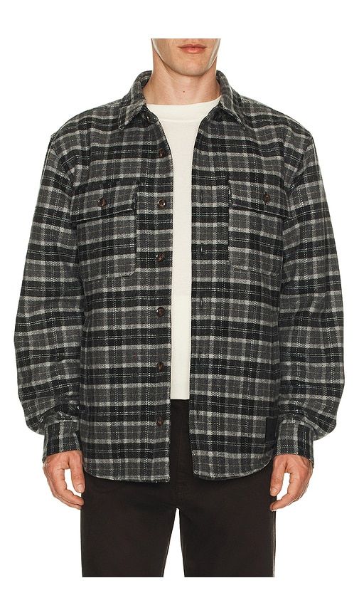 Embroidered Flannel Shirt Jacket in . - size M (also in S) - Born x Raised - Modalova
