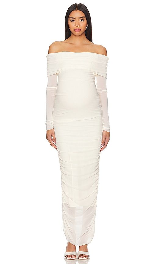 Off The Shoulder Mesh Dress in Ivory. - size M (also in L, S, XL, XS) - BUMPSUIT - Modalova