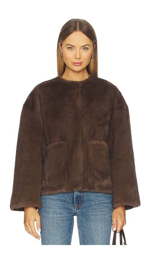 Jacquie Fake Fur Jacket in Brown. - size 38 (also in 40) - By Malene Birger - Modalova