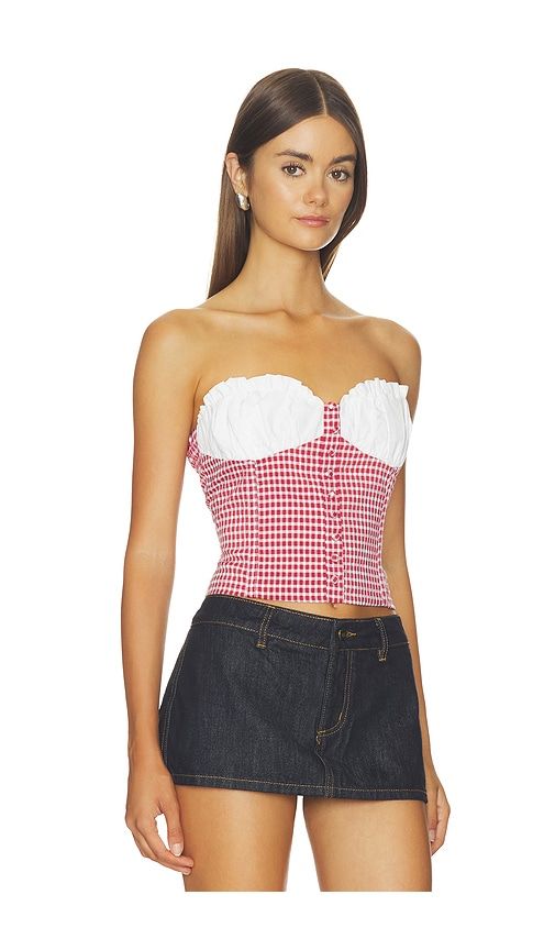 Sunniva Corset Top in Red. - size L (also in M, S, XL, XS) - BY.DYLN - Modalova