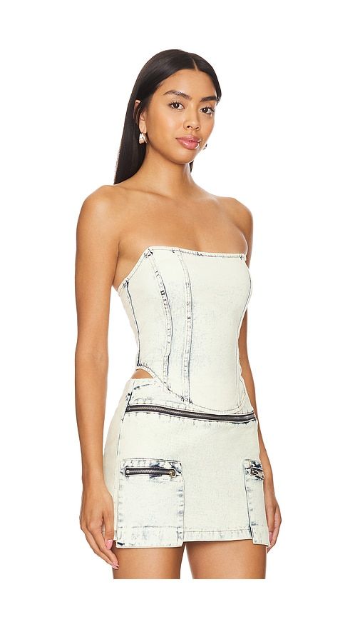 Zayne Corset Top in Denim-Light. - size M (also in S, XL) - BY.DYLN - Modalova