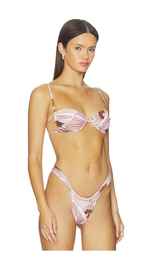 Pisces Ruched Bikini Top in Brown. - size L (also in M, S) - Cin Cin - Modalova