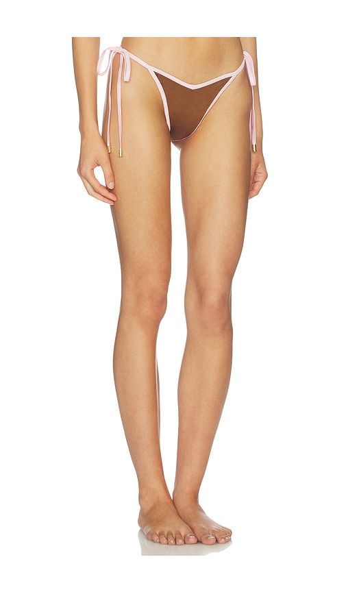 Racer String Bikini Bottom in Brown. - size L (also in M, S, XS) - Cin Cin - Modalova