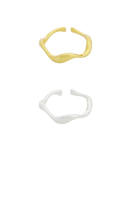 Hele Asymmetric Ring Duo in Metallic Gold,Metallic Silver - Casa Clara - Modalova