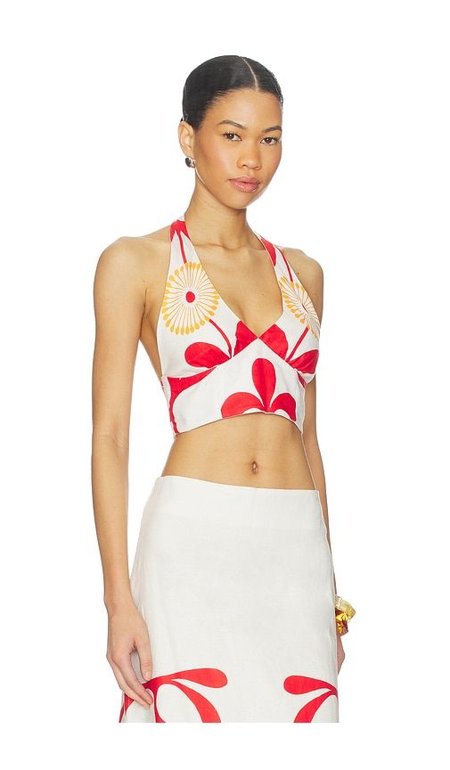 Olivia Top in White, Red. - size L (also in M, S, XL) - Cala de la Cruz - Modalova