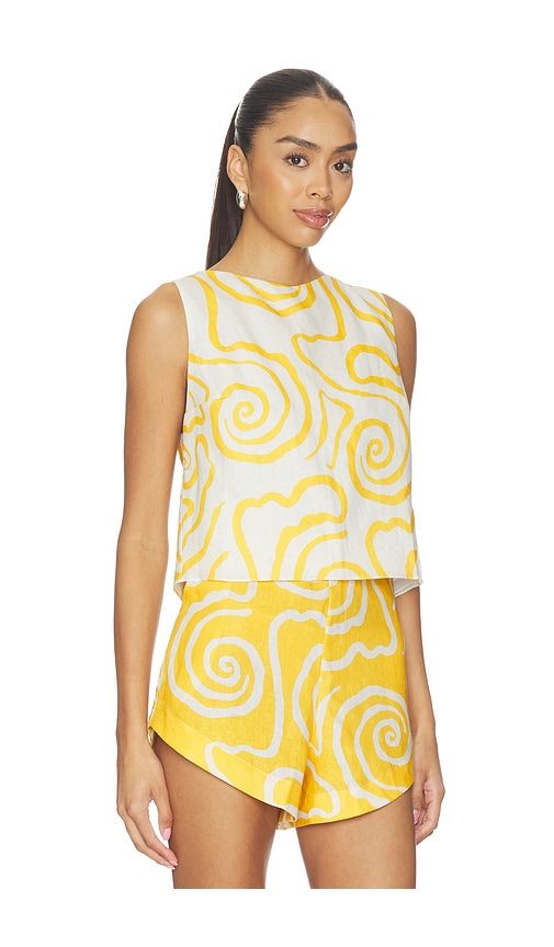 Avelino Top in Yellow,White. - size M (also in S, XL, XS) - Cala de la Cruz - Modalova