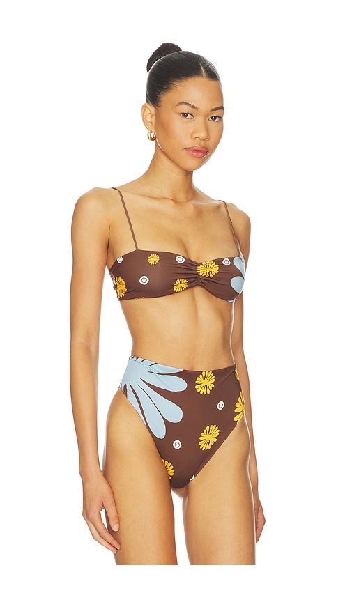 Lilo Bikini Top in Brown,Baby Blue. - size M (also in S, XS) - Cala de la Cruz - Modalova