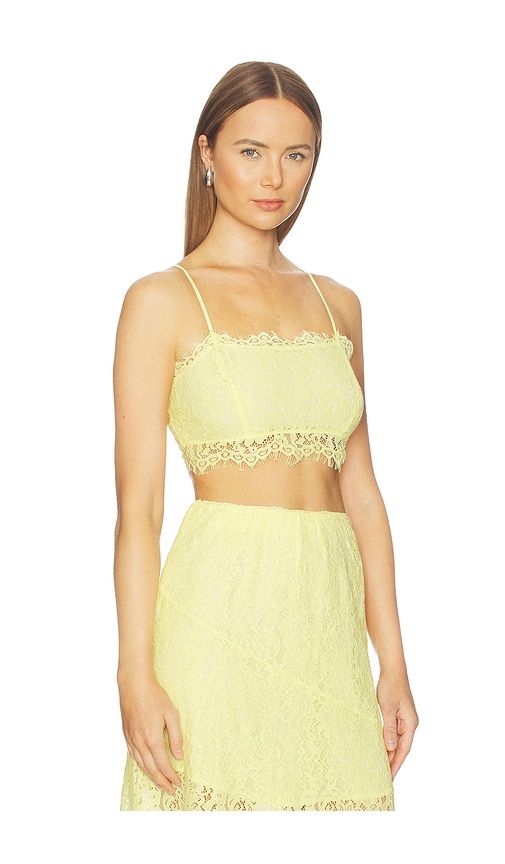 Sofie Lace Cropped Camisole in Yellow. - size 10 (also in 12, 2, 4, 6, 8) - CAMI NYC - Modalova