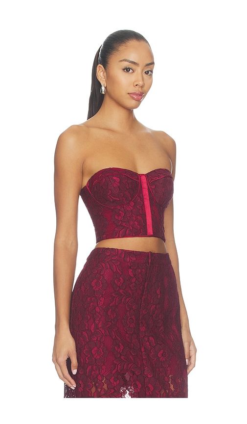 Bridges Corset in Red. - size 0 (also in 00, 10, 12, 2, 4, 6, 8) - CAMI NYC - Modalova