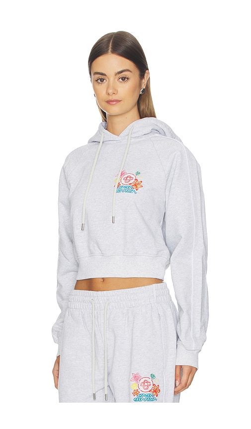 Embroidered Cropped Hoodie in Grey. - size S (also in XS) - Casablanca - Modalova