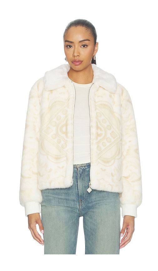Printed Faux Fur Jacket in Neutral. - size L (also in M, S, XS) - Casablanca - Modalova