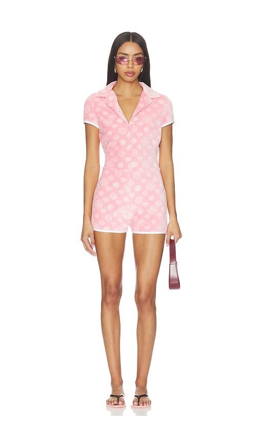 Velour Monogram Romper in . - size L (also in S) - Casablanca - Modalova