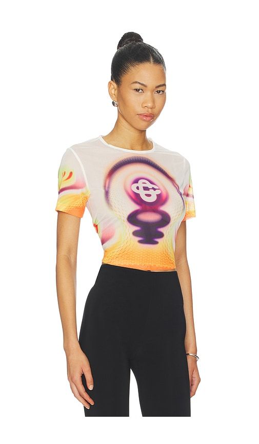 Printed Mesh Baby Tee in White. - size M (also in S, XS) - Casablanca - Modalova