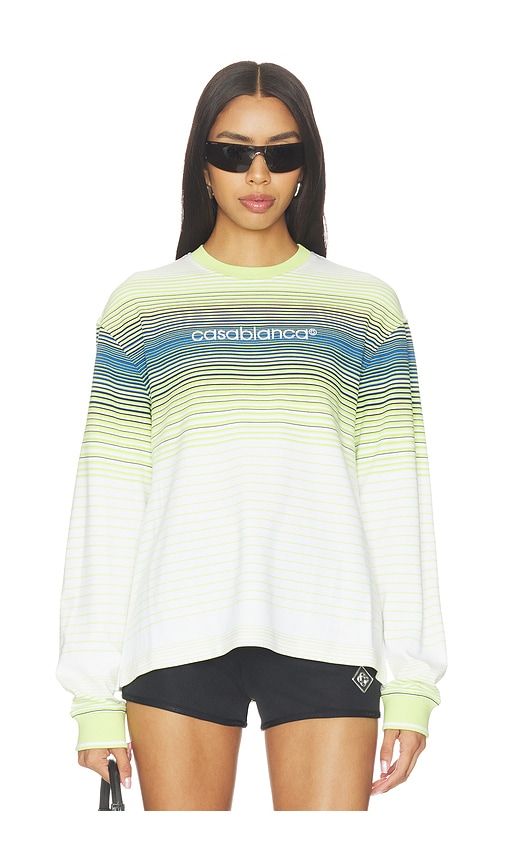 Striped Longsleeve Tee in White,Green. - size S (also in XS) - Casablanca - Modalova